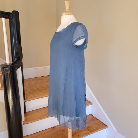 Giulia Silk Blend Boho Shift Dress. Size Small - Picture 4 of 8